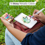 Watercolor Pans - Metallic 15 Colors
