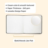 Square size plain white & smooth Ivory drawing book of 64 pages & 120 lbs or 240 GSM thick. It is perfect for travel art.
