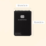 A6 size Plain white & smooth Ivory drawing pad with 64 pages that are 120 lbs or 300 GSM thick. It is perfect for travel art