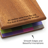 Perfect gift for watercolor lovers & artists. Travel friendly watercolor painting set in a wooden case etched with name & wishes