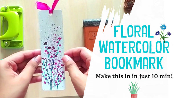 DIY - Floral Watercolor Bookmark in just 10min
