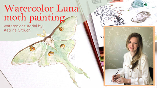 Watercolor Luna moth painting