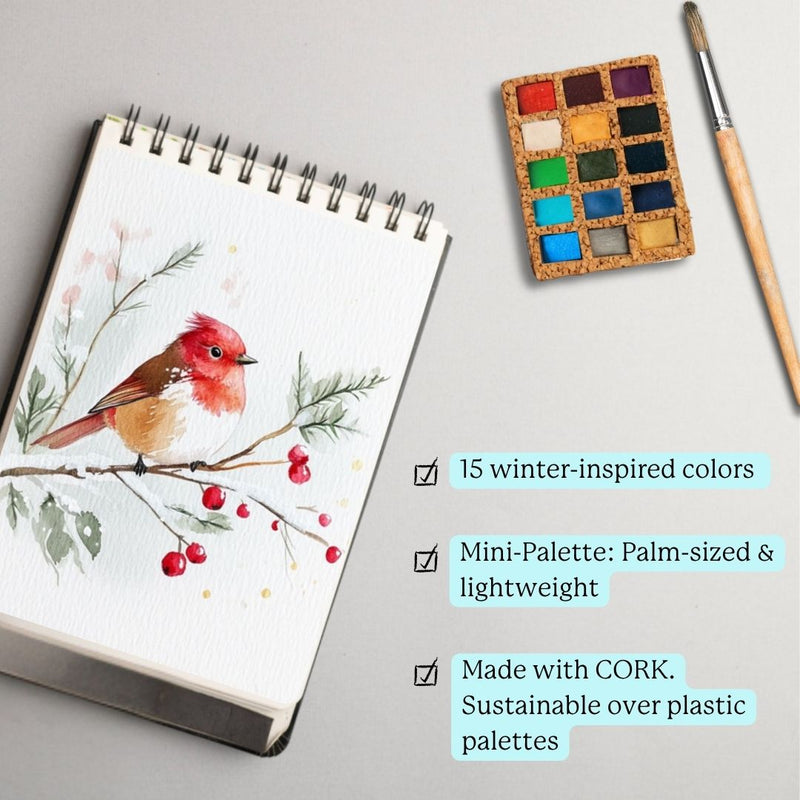 Watercolor Pans - Winter 15 Colors  - pack of 5