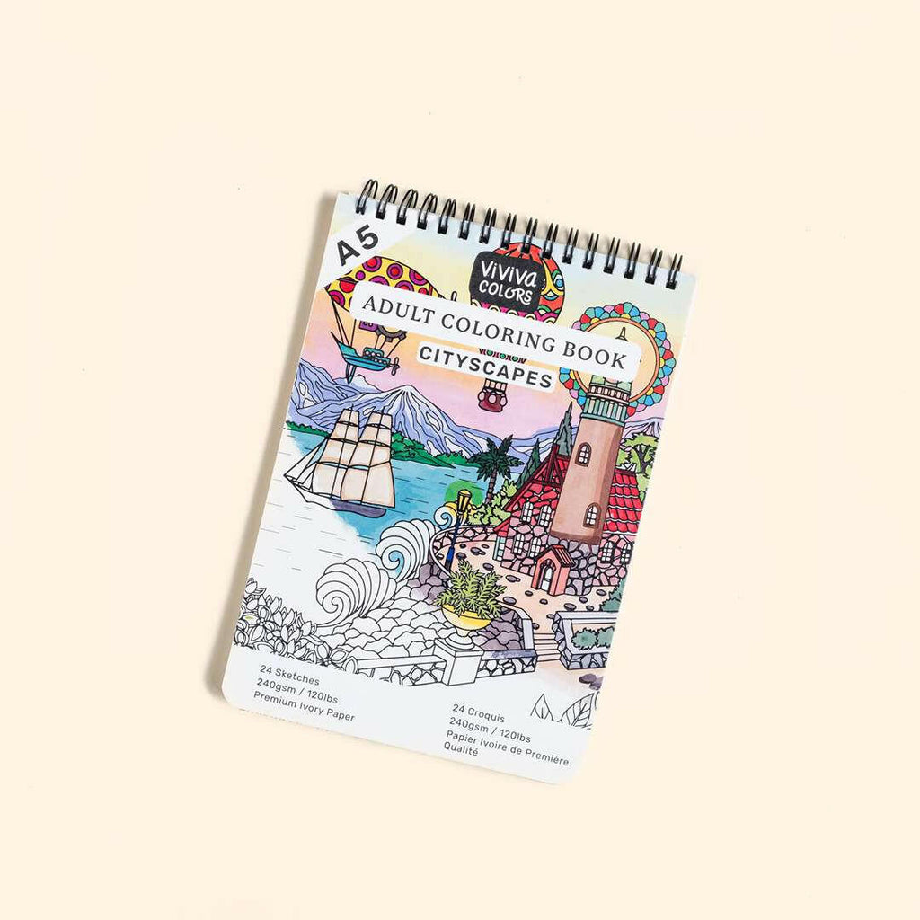 Adult Coloring Book - Cityscapes