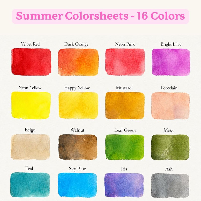 Summer Colorsheets - 16 Colors