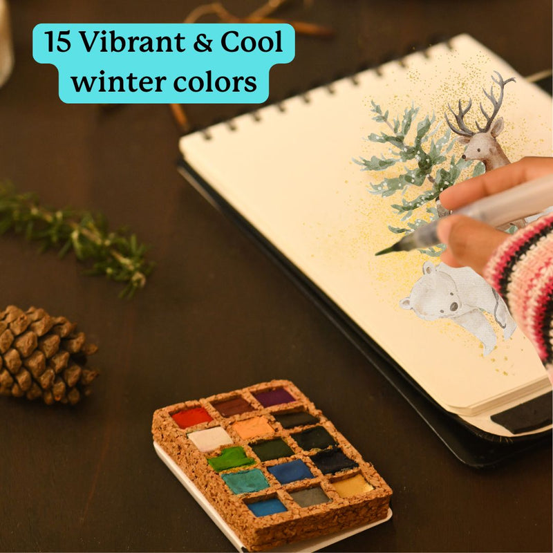 Watercolor Pans - Winter 15 Colors  - pack of 5
