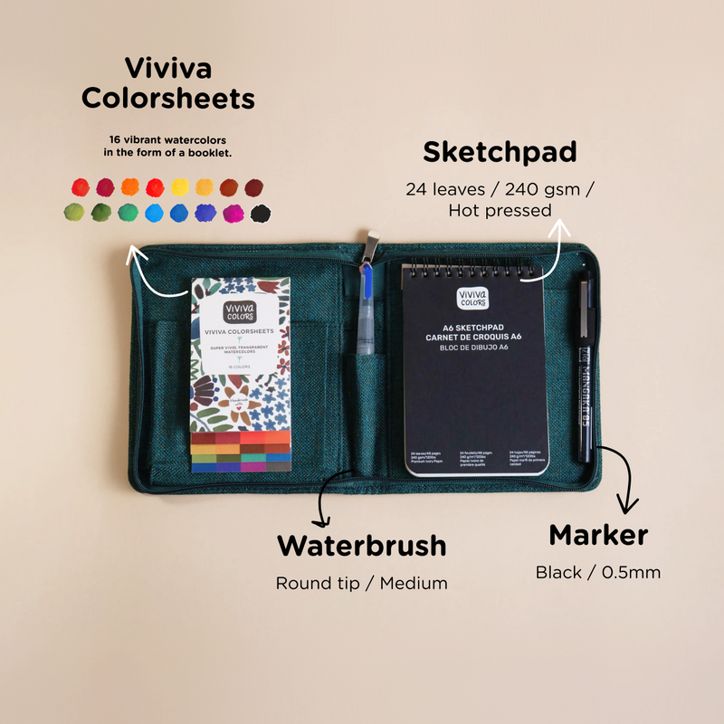 Jute Travel Paint Kit - A6 (6.2 x 5.3 in)