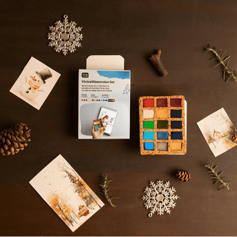 Watercolor Pans - Winter 15 Colors  - pack of 5