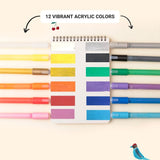 Viviva Acrylic Markers - Set of 12 Colors