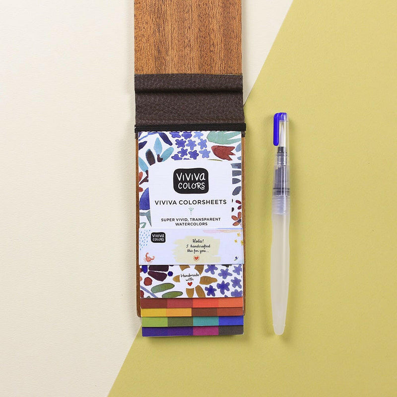 Perfect gift for watercolor lovers & artists. Travel friendly watercolor painting set in a wooden case etched with name & wishes