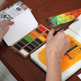Viviva Watercolor Paint Set on a Cork Palette. Eco-friendly and lightfast watercolors