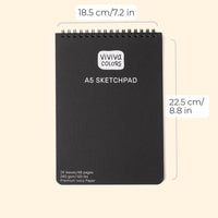 A5 size Plain white & smooth Ivory drawing pad with 64 pages that are 120 lbs or 300 GSM thick. It is perfect for travel art