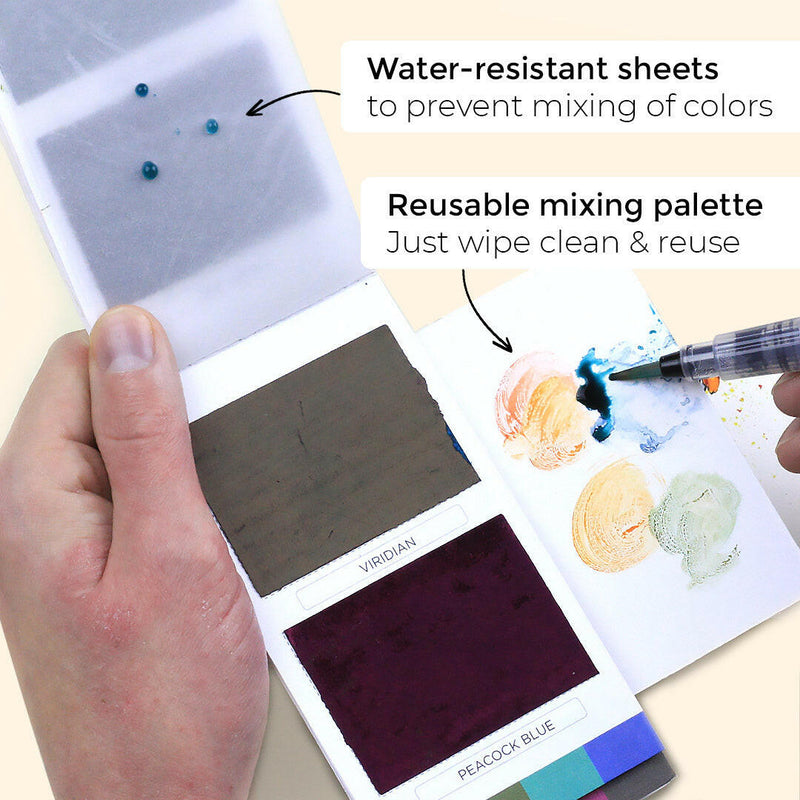 Watercolor Palette Travel Watercolor Mixing Tray Wooden Watercolor
