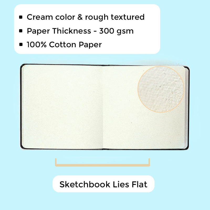 Viviva 40 Pages Watercolor Paper Sketchbook, 140 lbs, 100% Cotton